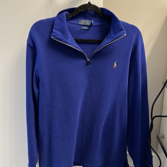 Beautiful blue Polo Ralph Lauren quarter zip sweater - Picture 3 of 3
